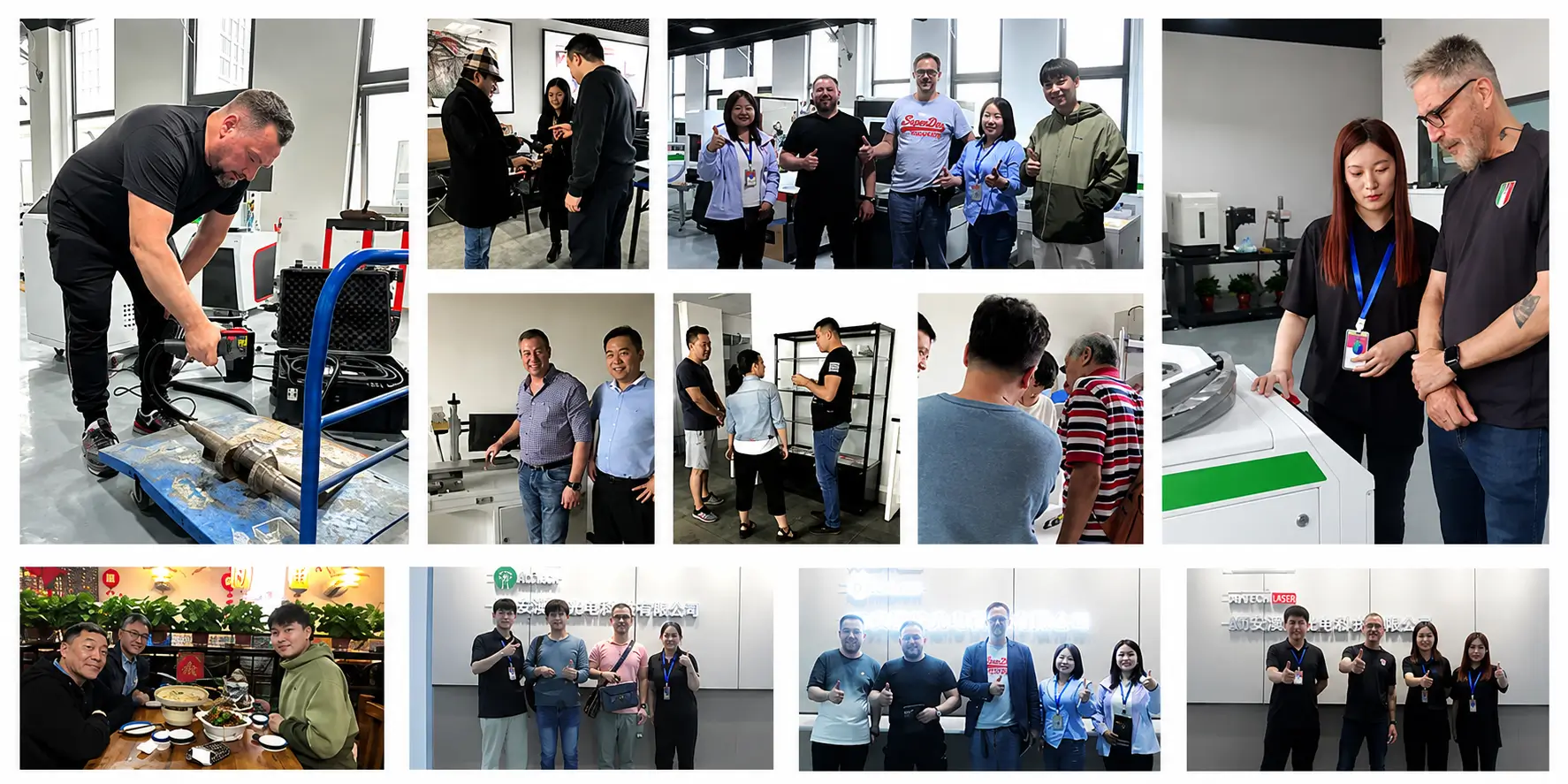 International customers visiting TengWen Laser and reviewing equipment