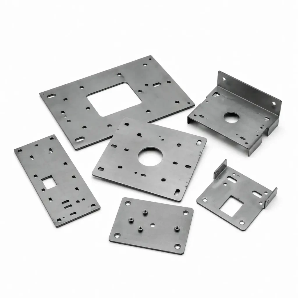 Laser-cut plates and formed sheet metal parts